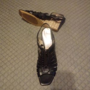 Aquatalia studded woven wedges